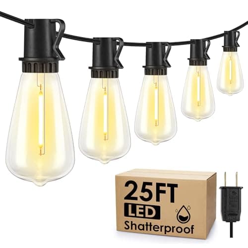 Larkvue 25FT ST38 Edison Outdoor String Lights