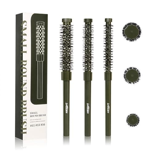 LuottsCare 3pcs Small Round Hair Brush Set Green