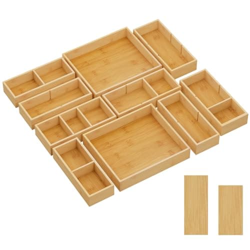 Lifewit 24325 Bamboo Drawer Organizers 10-Pack