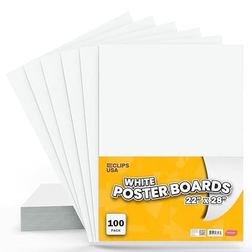 ECLIPS USA 23300 White Poster Boards 100-Pack
