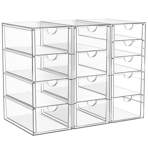 Arstpeoe ClearStack 13-Drawer Organizer 3-Pack