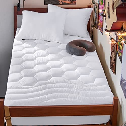 Bedsure Twin XL Mattress Pad Overfilled Quiet Shade