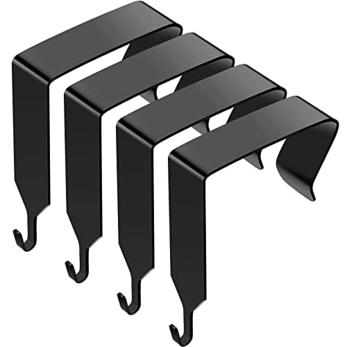 Funrous Black Metal Cubicle Hooks, 4-Pack