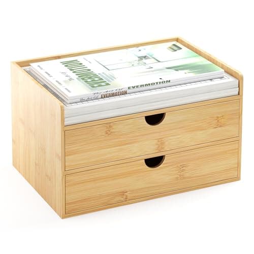 Wisuce 2 Drawers Bamboo Desk Organizer