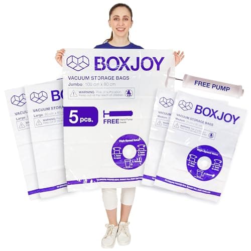 BOXJOY 5-Pack Vacuum Storage Bags with Pump