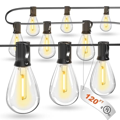Luckystyle 120FT LED Outdoor String Lights