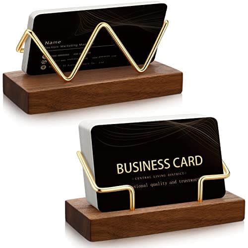 Amyhill 2-Piece Wood Business Card Holder