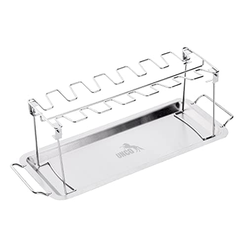 UNCO 14-Slot Chicken Leg Grill Rack & Pan