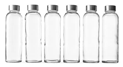 Epica 18oz Clear Glass Water Bottles - 6 Pack