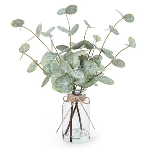 Bessol Eucalyptus Stems in Glass Vase