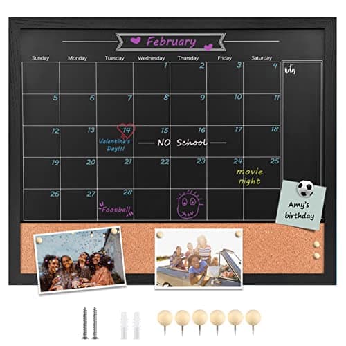 Toraso BK-4555 Magnetic Chalkboard Calendar Combo
