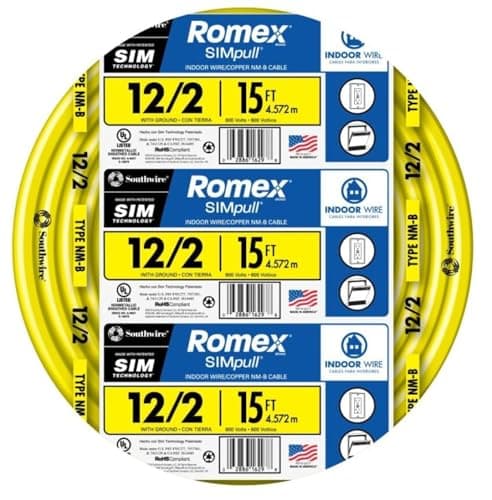 Southwire Romex SIMpull 12/2 Indoor Wire 15ft