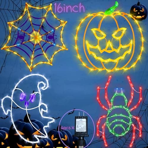 TRWYMZ 16' Halloween Window Lights 4-Pack