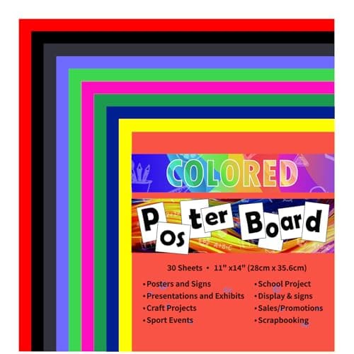 Pmybupo pmy023 Colored Poster Board 30 Sheets