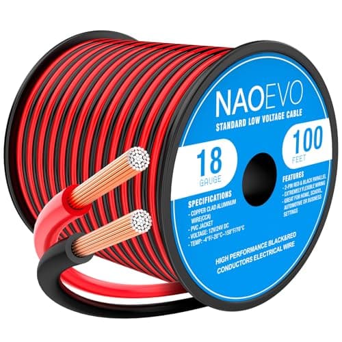 Naoevo 18 Gauge Electrical Wire 100FT