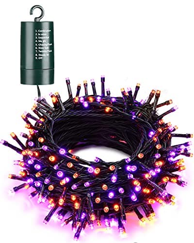 Flacchi 67ft 200 LED Orange Purple String Lights
