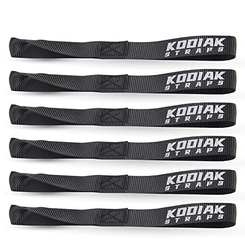 Kodiak Straps KS-SL25 Black Tie-Down Straps 6 Pack
