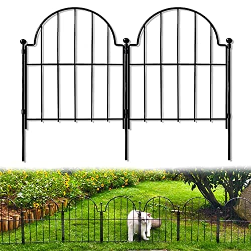 Blingluck DZFGF03 Black Arched Garden Fence