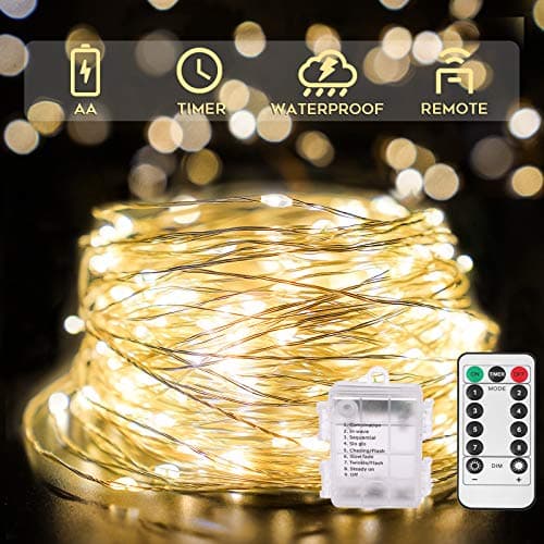Suddus 33ft 100 LED Warm White Fairy Lights