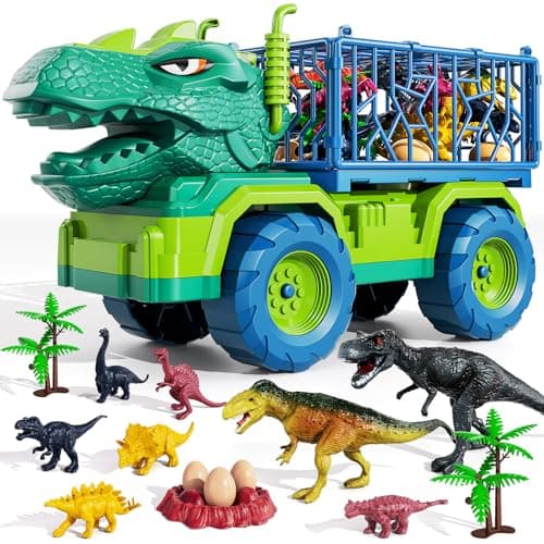 TEMI Dinosaur Truck Tyrannosaurus Transport with 8 Figures