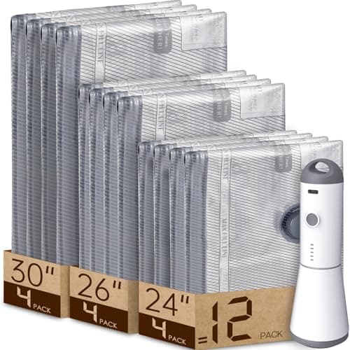 Vacbird 12 Pack Travel Vacuum Bags with Pump
