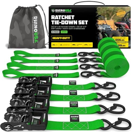 Rhino USA TD-GC1.6X15-P Ratchet Straps 4-Pack