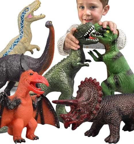 Gzsbaby 6 Piece Jumbo Dinosaur Toys Set