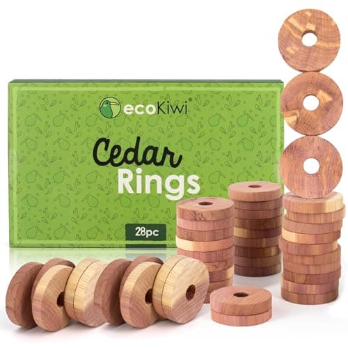 ecoKiwi 28 Cedar Rings for Clothes Storage