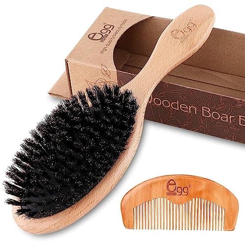 Black Egg Boar Bristle Brush Set AMN2031TW