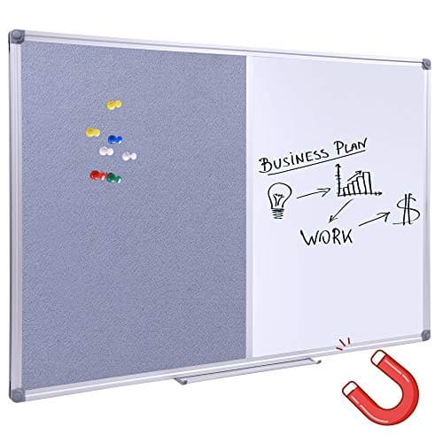 DexBoard Grey Felt/Whiteboard Combo Board 36x24