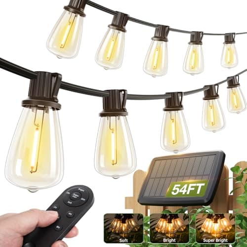 Addlon 54FT Solar String Lights Remote USB