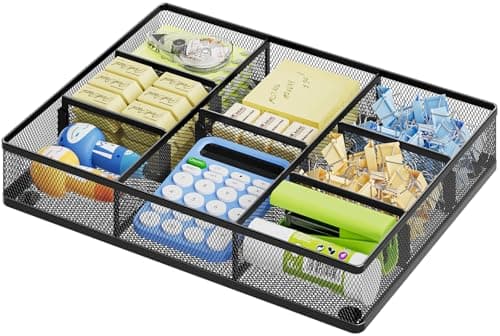 Marbrasse Mesh Divided Drawer Organizer Black
