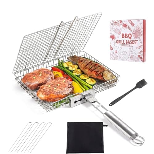 LUSSIER Large Foldable Grill Basket Set