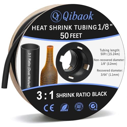 Qibaok 1/8 Inch Heat-Shrink Tubing