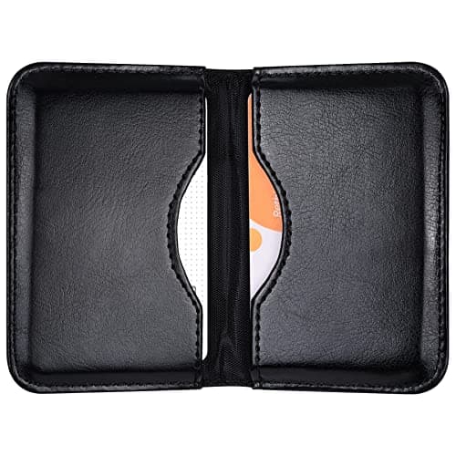 Wisdompro Black Leather Business Card Holder