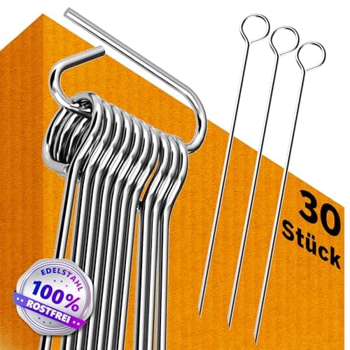 4happy 30-Piece Stainless Steel Roulade Skewers