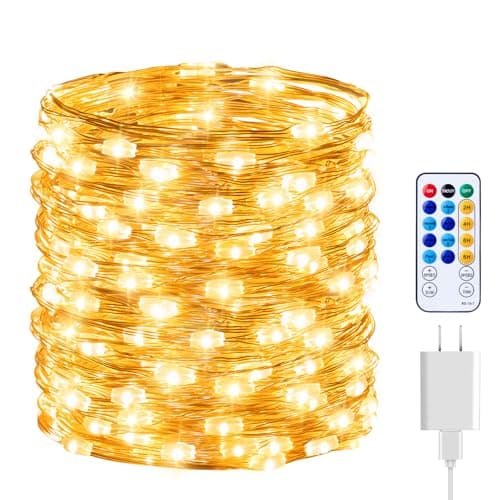 Minetom 66ft Warm White LED Fairy Lights