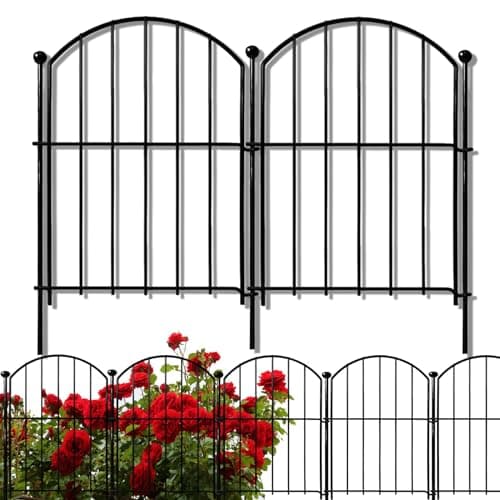 Thrivinest WL004-10 Black Metal Decorative Garden Fence
