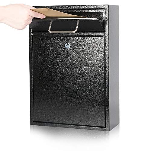 KYODOLED P0054 Black Locking Wall-Mount Mailbox