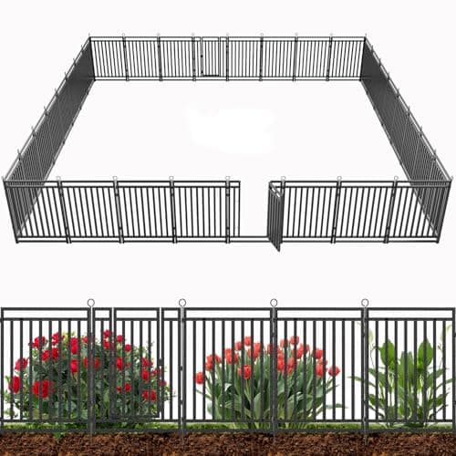 Dogelsy 72ft Black-Silver Decorative Garden Fence