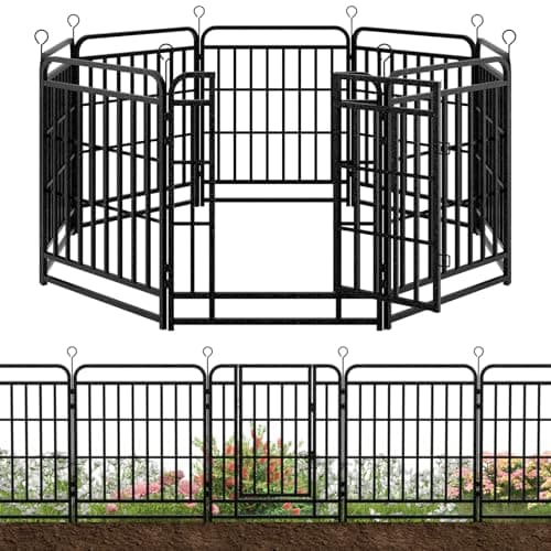 Kfvigoho US-PS82 Black 8-Panel Garden Fence