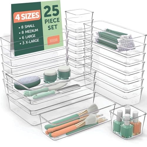 Ruboxa RUB-PD301 Clear Drawer Organizer Set