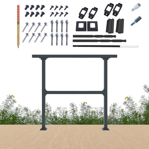 CR Fence & Rail FR4-36v2 Black Metal Deck Railing