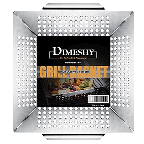 DIMESHY 12-Inch Stainless Steel Grill Basket