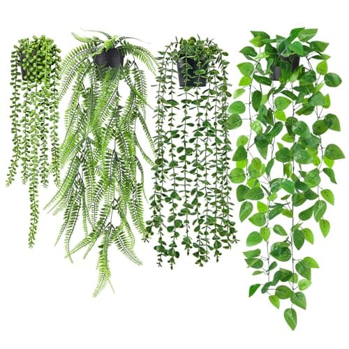 Der Rose 4Pcs Hanging Artificial Plants