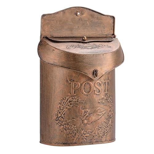 Phaxth Vintage Bronze Metal Wall-Mount Mailbox