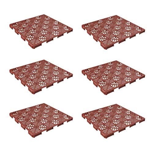Pure Garden Terracotta Deck Tiles 6-Pack
