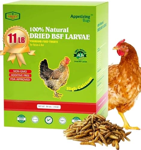 Amzey 11 LBS Natural BSF Larvae Chicken Treat