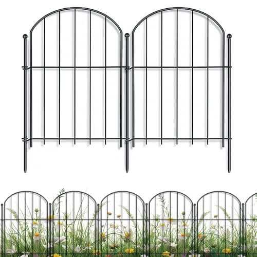 Axpower DF2031 Black Metal Garden Fence 10-Pack