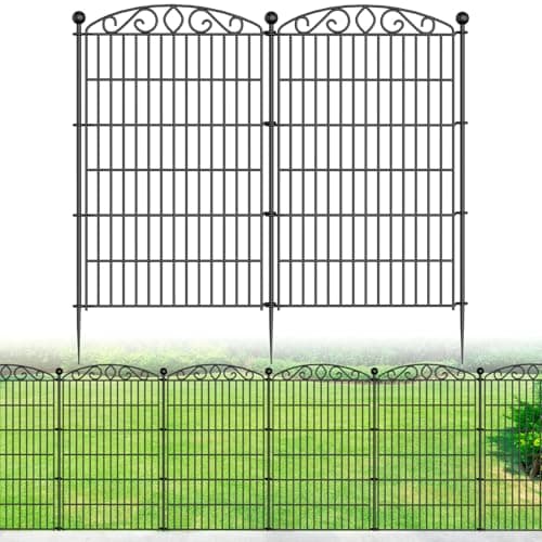 Bilibompa HWWL-13 24-Panel Black Decorative Garden Fence